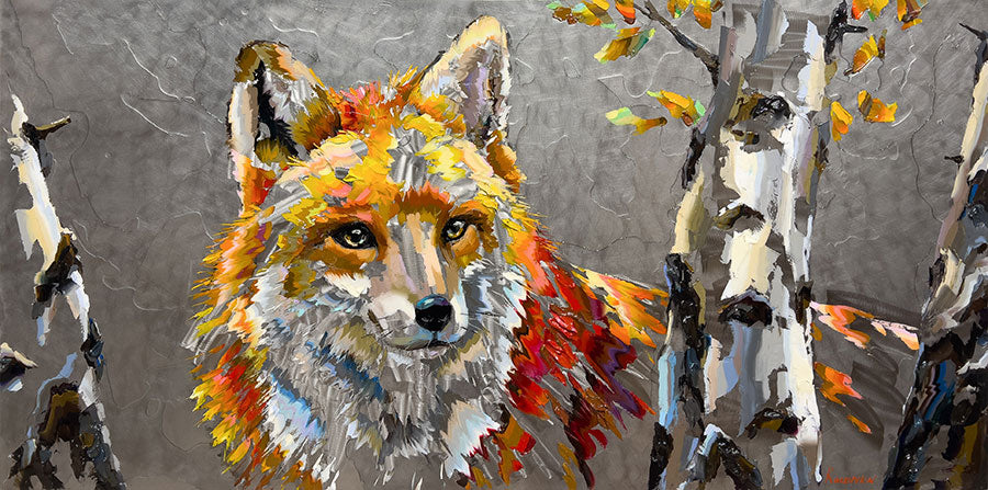 Curious-Moment-fox-painting-michael-rozenvain