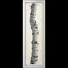 Aspen tree on gampi paper in recycled white frame by artist Pete Zaluzec