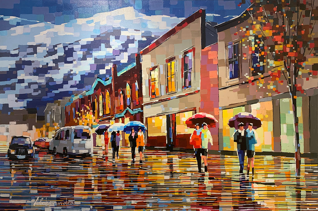 Breckenridge Reflections original acrylic on canvas painting by artist Aleksandra Rozenvain