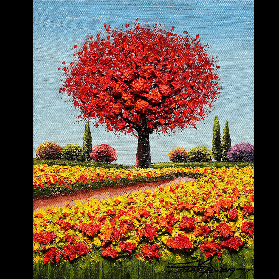 Crimson Crush original oil on canvas landscape painting by artist Mario Jung