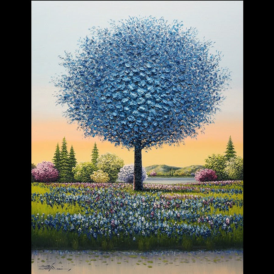 Artist Mario Jung Textured Tree Paintings for Sale