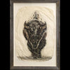 Snow bison buffalo wildlife photo gampi print by artist Pete Zaluzec