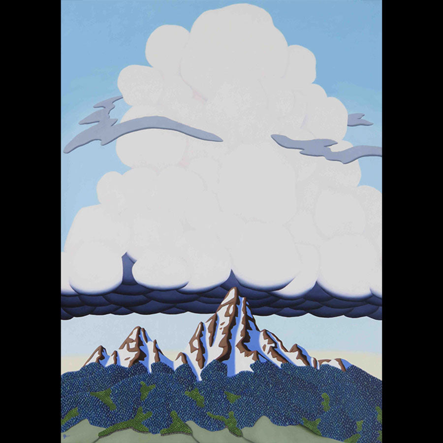 Looming Storm original oil on panel mountain painting by Colorado artist Tracy Felix