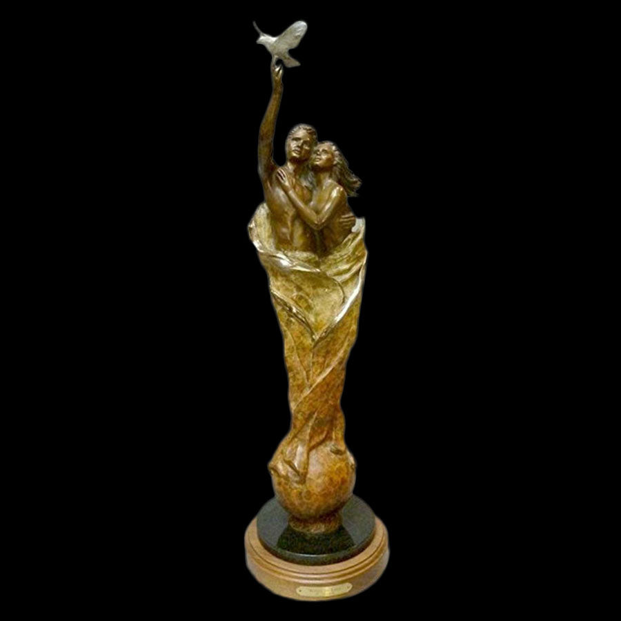 wings of love bronze sculpture by artist marianne caroselli