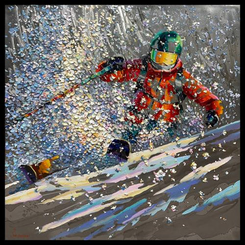 Artist-Michael-Rozenvain-Original-Impasto-Art-Oil-Landscape-Bear-Ski-Paintings-for-Sale