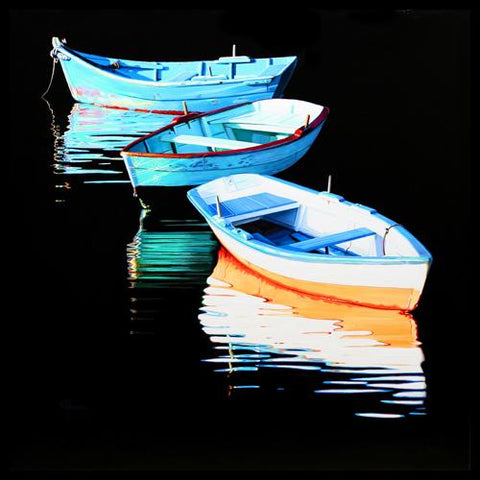 Artist-Roger-Hayden-Johnson-Original-Oil-Boat-Skiff-Art-Paintings