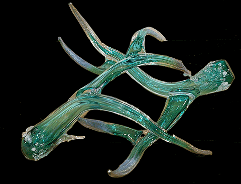 Antler Set Transparent Light Green with Metallic Tips