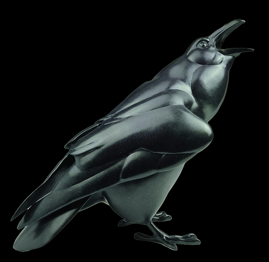 Caw-of-the-Wild-bronze-Jeremy-Bradshaw-raven-