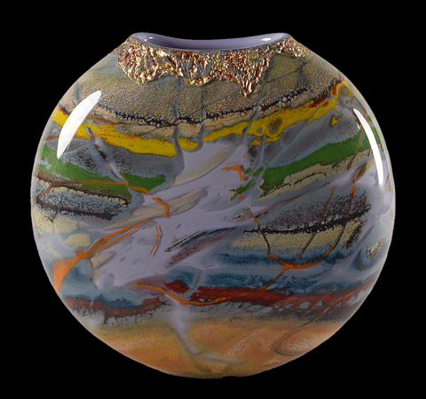 Canyon Wall Opal Rosa with Copper and Gold Inlay
