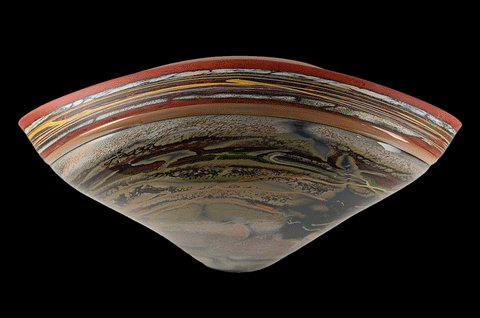 Canyon Wall Vessel - Grey with Red Incalmo