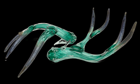 Antler Set Emerald Green with Metallic Tips