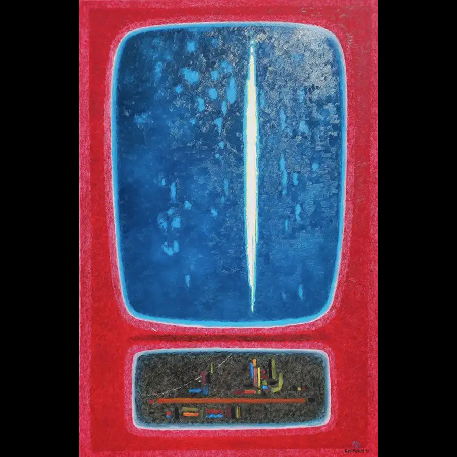 Emil_Bisttram_Voice_of_Silence_1970_57x38__Framed_Mixed_Media_on_Wood__Huge
