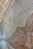 Eventide-mixed-media-wood-art-artist-Cie-Hoover-Textured landscape with mountains and a sun-in the center-living-room