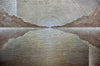 Eventide-mixed-media-wood-art-artist-Cie-Hoover-Textured landscape with mountains and a sun-in the center-living-room