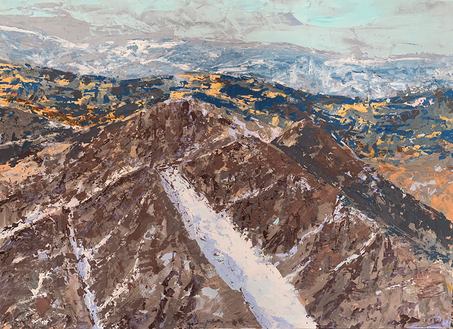 Over the Pass Fall Mountain Painting by Kristof Kosmowski