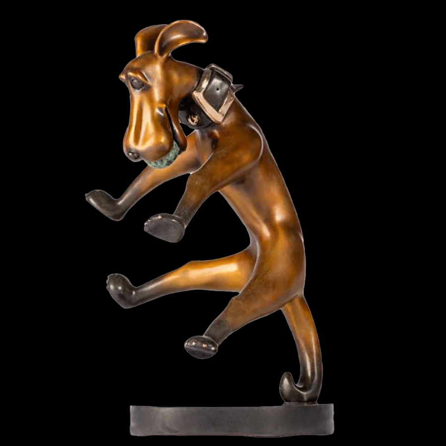 Skyzzyx-2-bronze-sculpture-dog-Marty-Goldstein