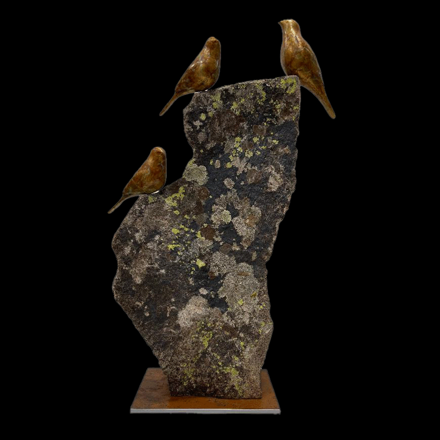 Songbird-Offspring-bronze-sculpture-artist-gilberto-romero