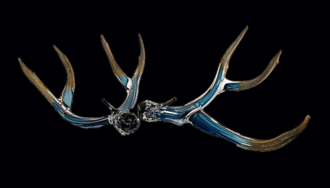 Steel Blue and Metallic Tips Antler Set