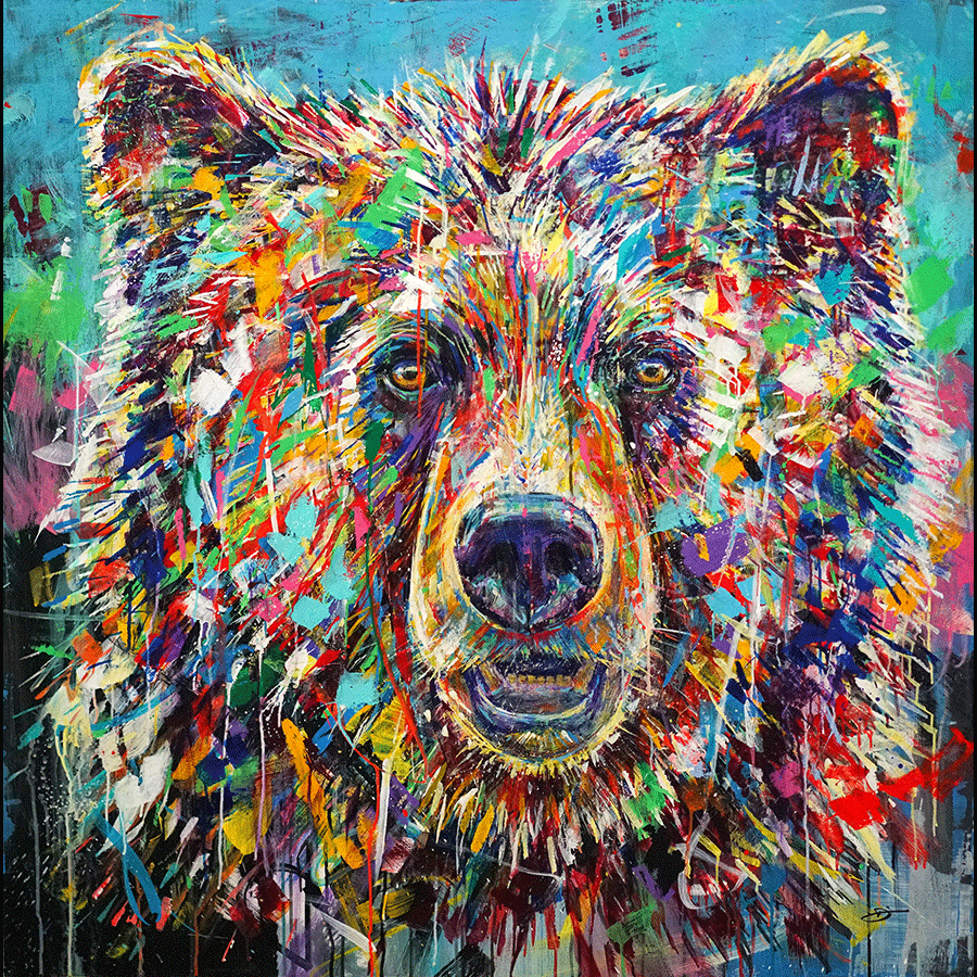 Wild-Vigor-david-gonzales-acrylic-painting-wildlife-bear