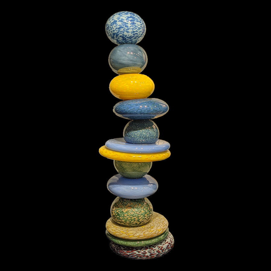 13-Stone-Aqua-Pohacu-Glass-Cairn-Artist-Robert-Madvin