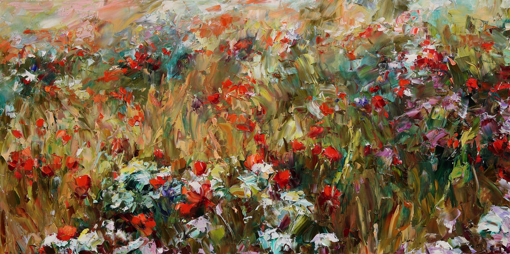 Summer Breeze Oil Flower Painting by Colorado Artist Lyudmila Agrich