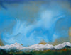 A Grand Skyline Tetons original watercolor on shikishi board artist Kay Stratman for sale
