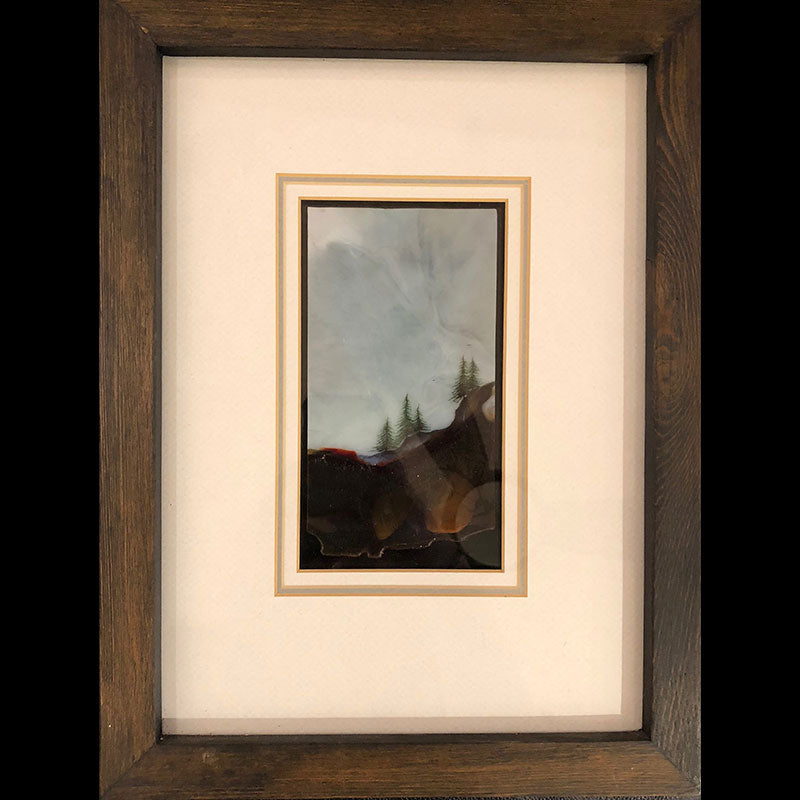 A Storm is Movin in original glass fired powder painting by Colorado artist Gary Vigen