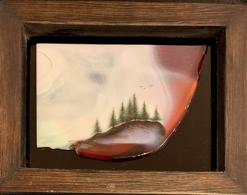 A Stunning Place to Be original glass fired powder painting colorado artist Gary Vigen
