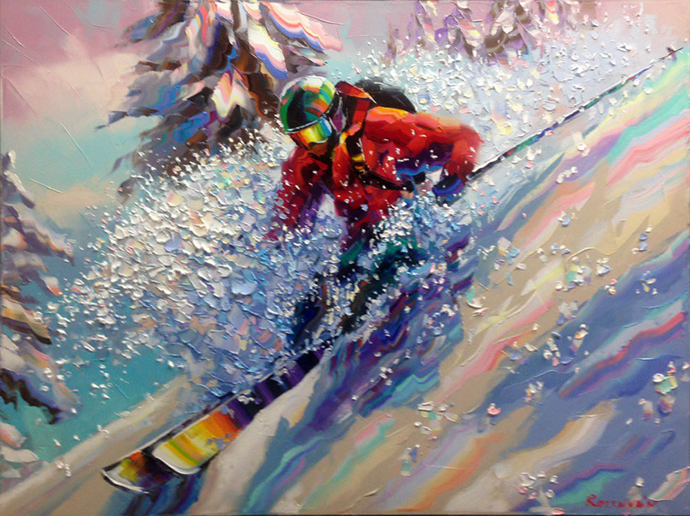 A Perfect Run original oil on canvas painting by artist Michael Rozenvain