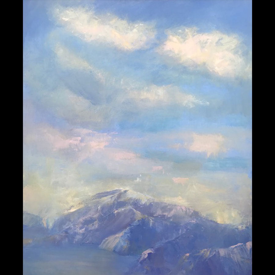 Alpine Glow original oil on canvas landscape painting by Boulder Colorado artist Judy Greenan impressionist impressionism