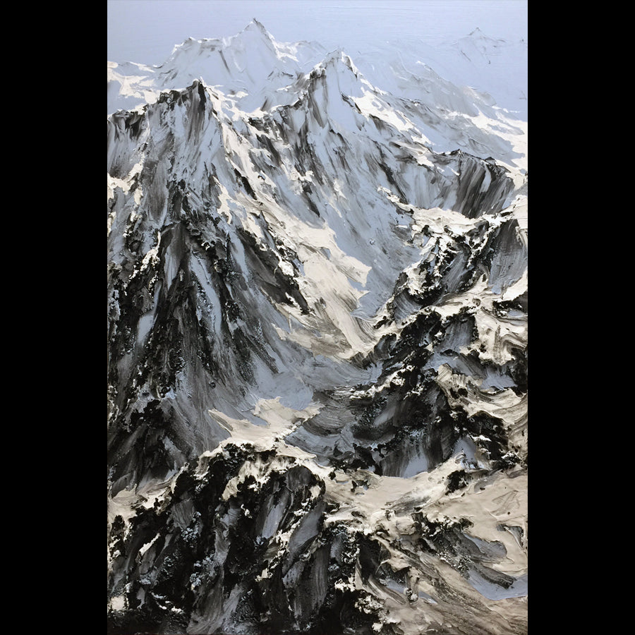 Alpine Joy original mountain painting artist barak rozenvain art for sale