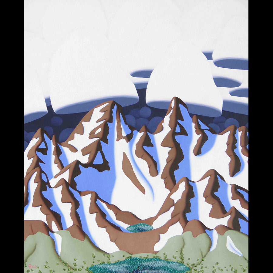Alpine Storm original oil on canvas mountain landscape painting by Denver Colorado artist Tracy Felix