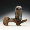 bronze owl sculpture by Colorado artist Alex Alvis