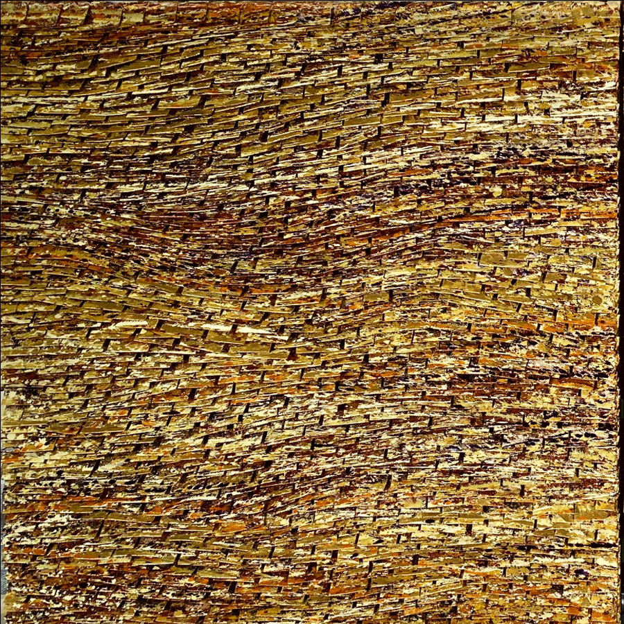 Amber 1 by Pat McNabb Martin abstract painting cut canvas