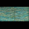Aqua diptych by Pat McNabb Martin abstract painting cut canvas