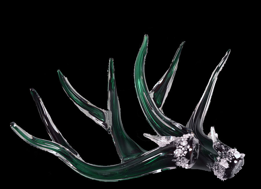 hadn blown glass antlers by artist jared and nicole davis