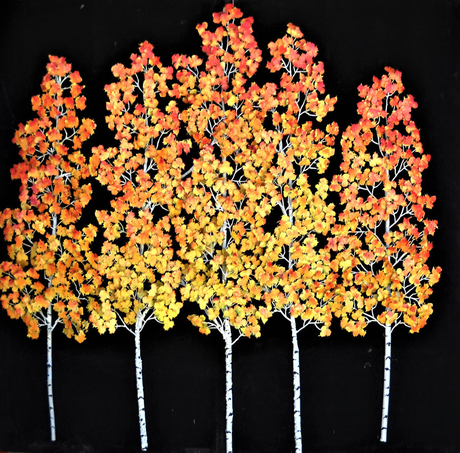 autumn glory bronze aspen trees by artist Richard and Blanca Smith