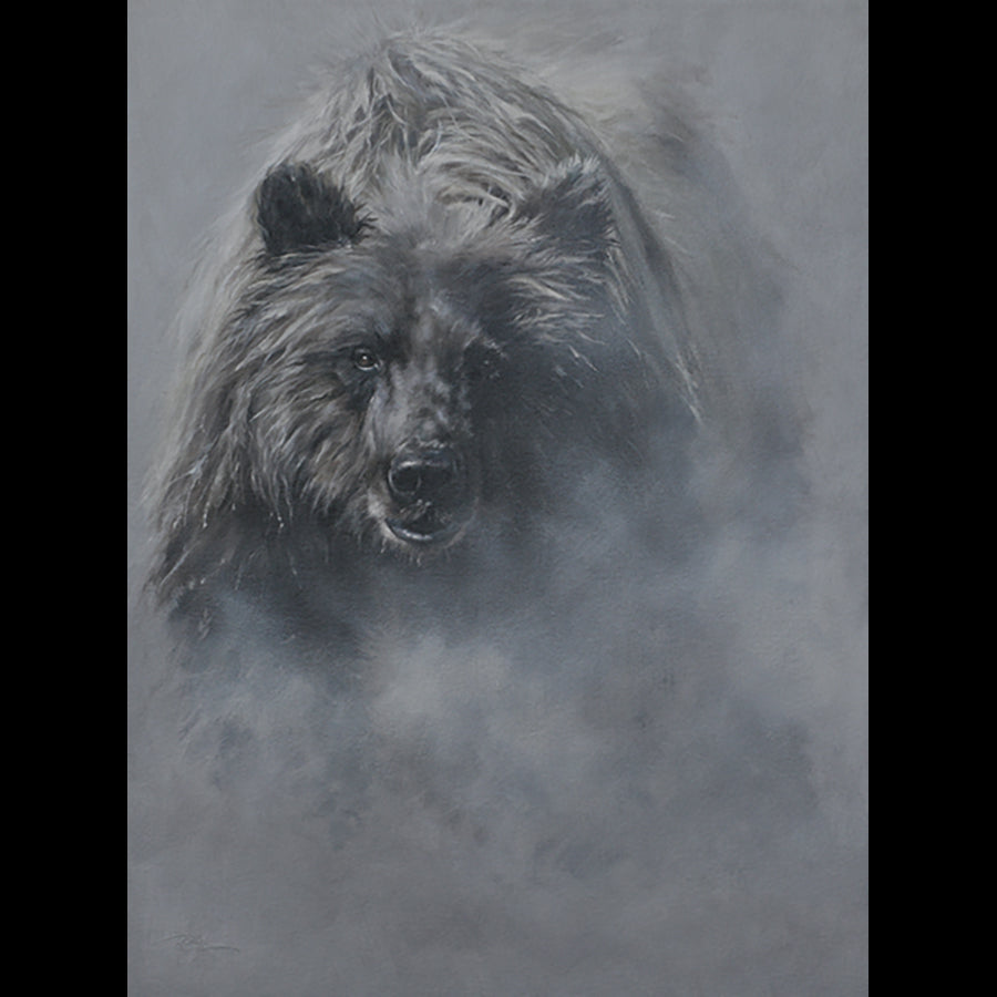 Bear Mist by artist Doyle Hostetler bear wildlife oil painting