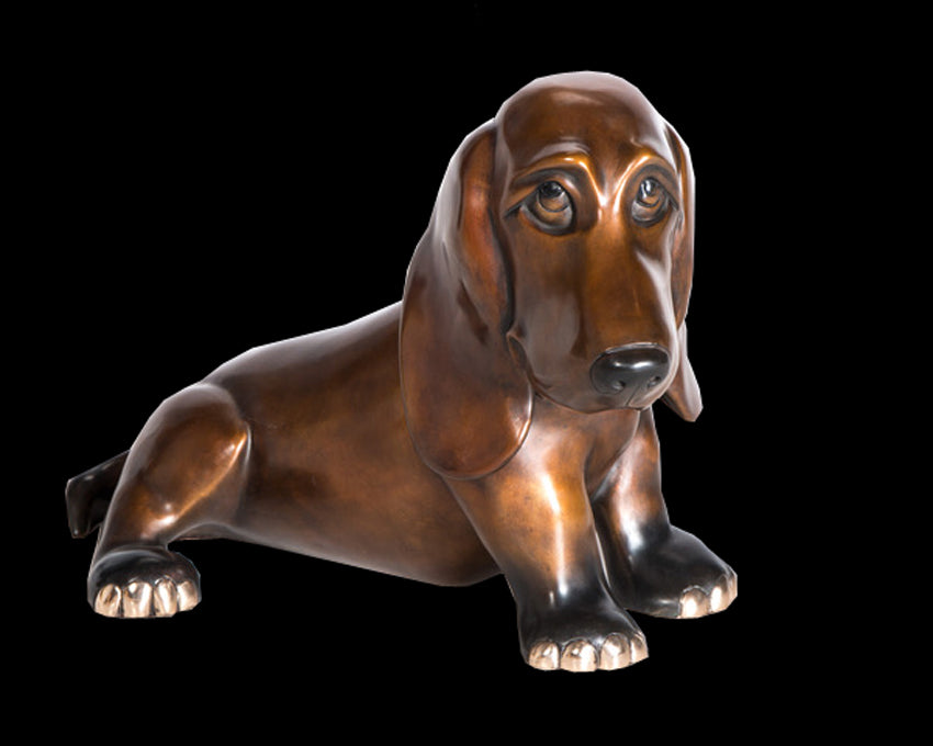 Baxter bronze dog Harvey Dog sculpture by artist Marty Goldstein