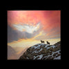 Bighorn Overlook original oil on canvas mountain landscape sunrise painting by artist Maxine Bone - front
