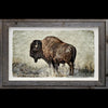 Bison photo printed on gampi in barnwood frame created by artist Pete Zaluzec