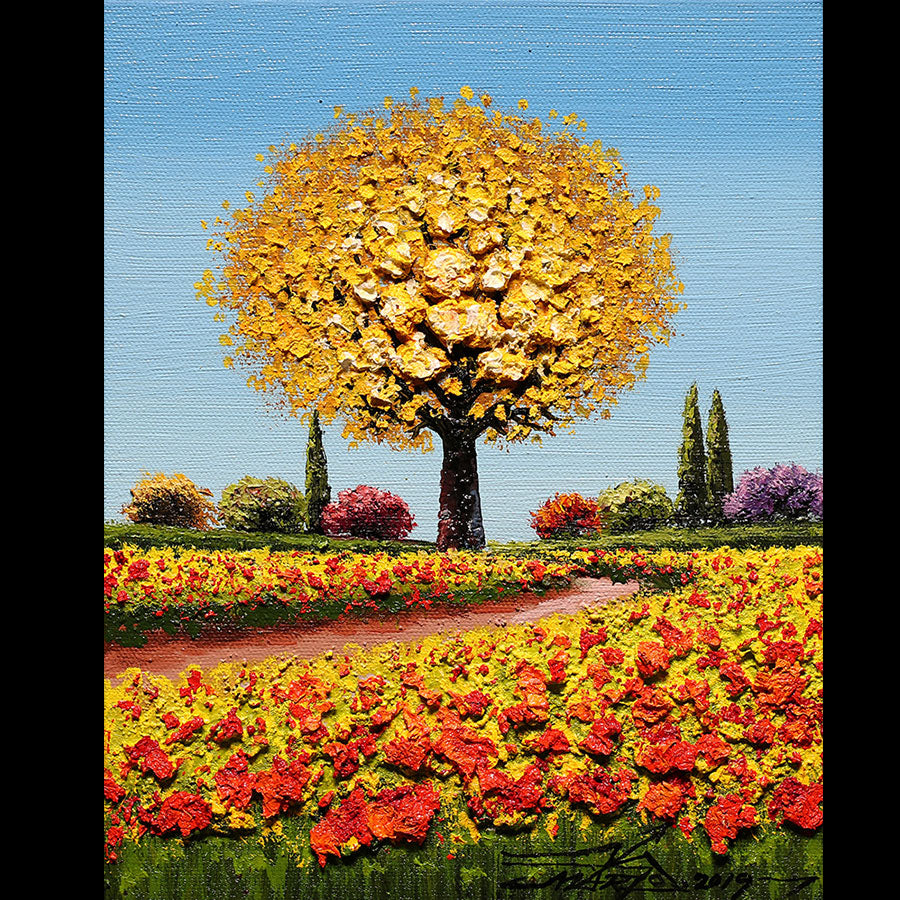 Bring Joy to the World original oil on canvas landscape painting by artist Mario Jung