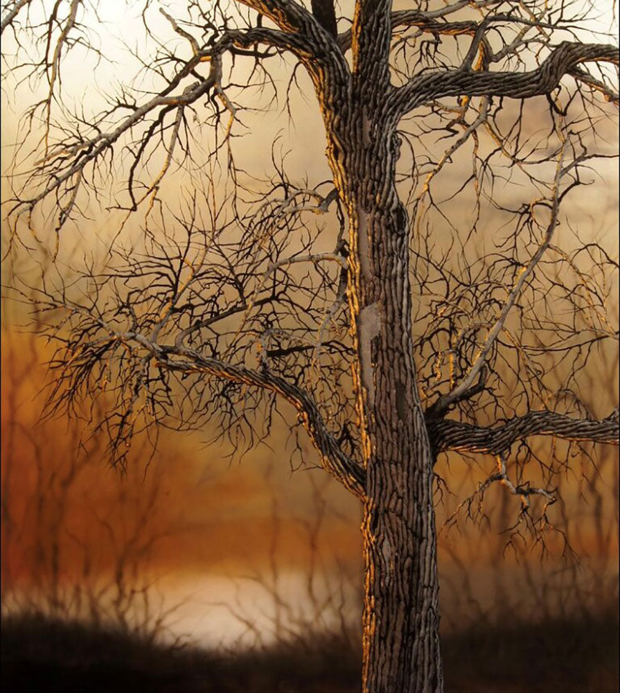 Butterscotch original carved acrylic and paint landscape painting by Colorado artist Christopher Owen Nelson
