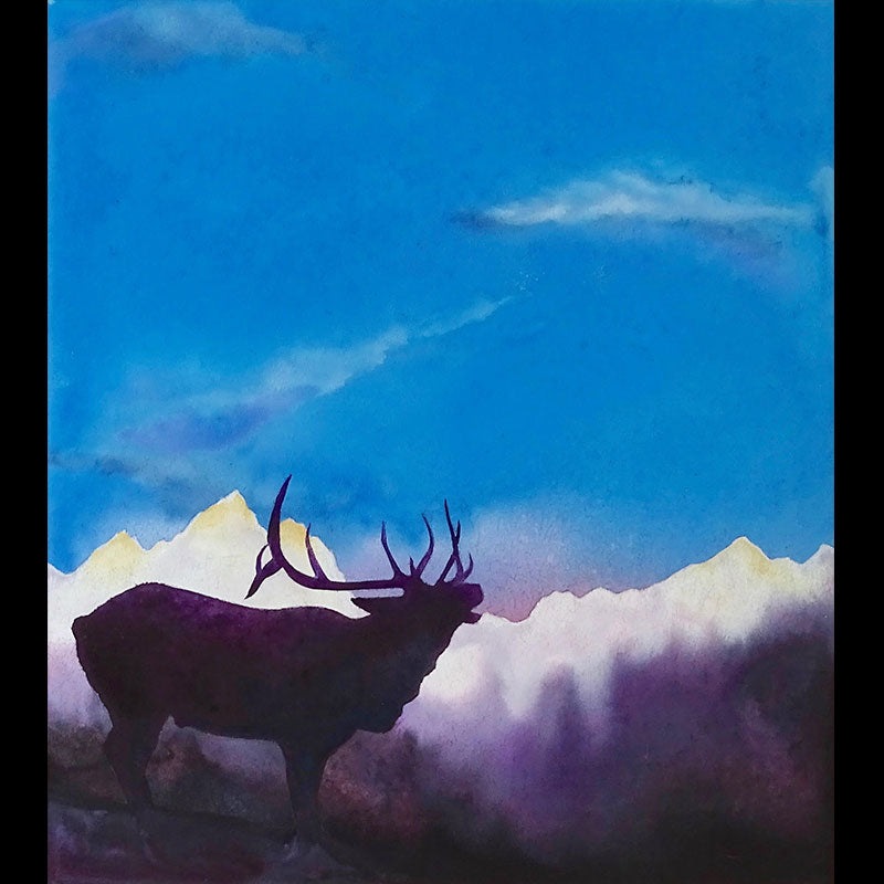 Call Of The Wild grand tetons elk original artist art Kay Stratman for sale