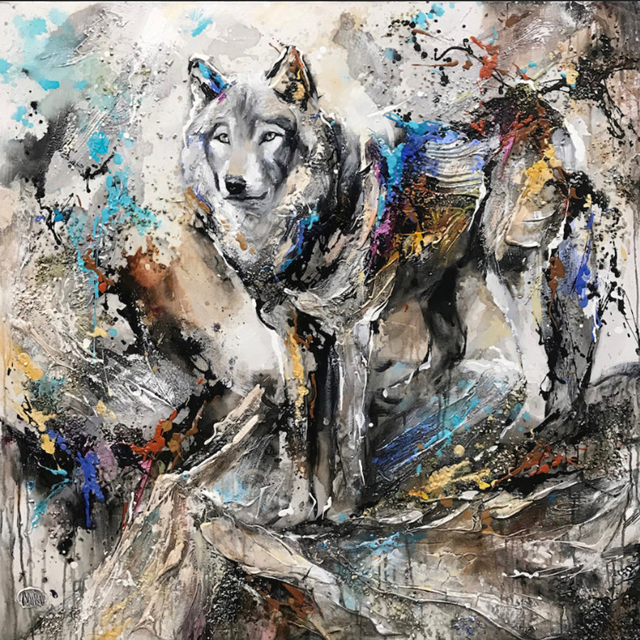 Artist Miri Rozenvain Original Wolf Painting: Clear Vision