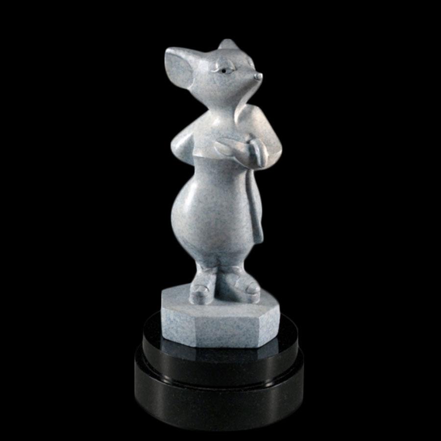 Codename White Mouse, Espadrilles bronze sculpture created by Colorado artist Ellen Woodbury