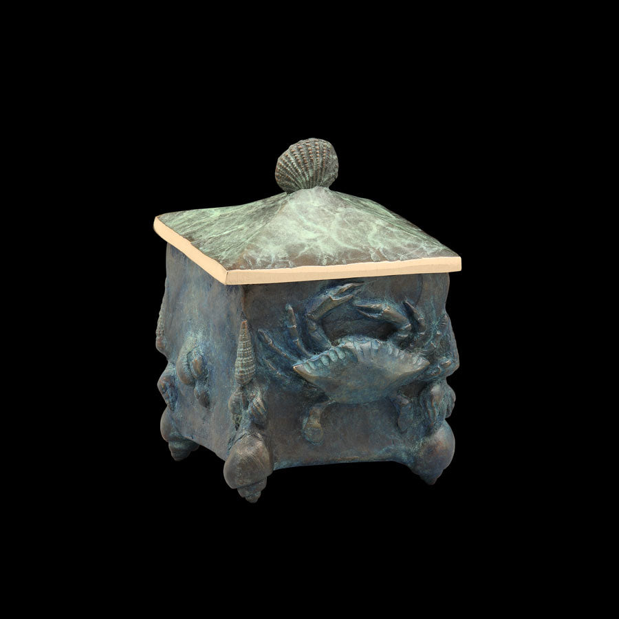 Crab bronze vessel by colorado artist james g moore