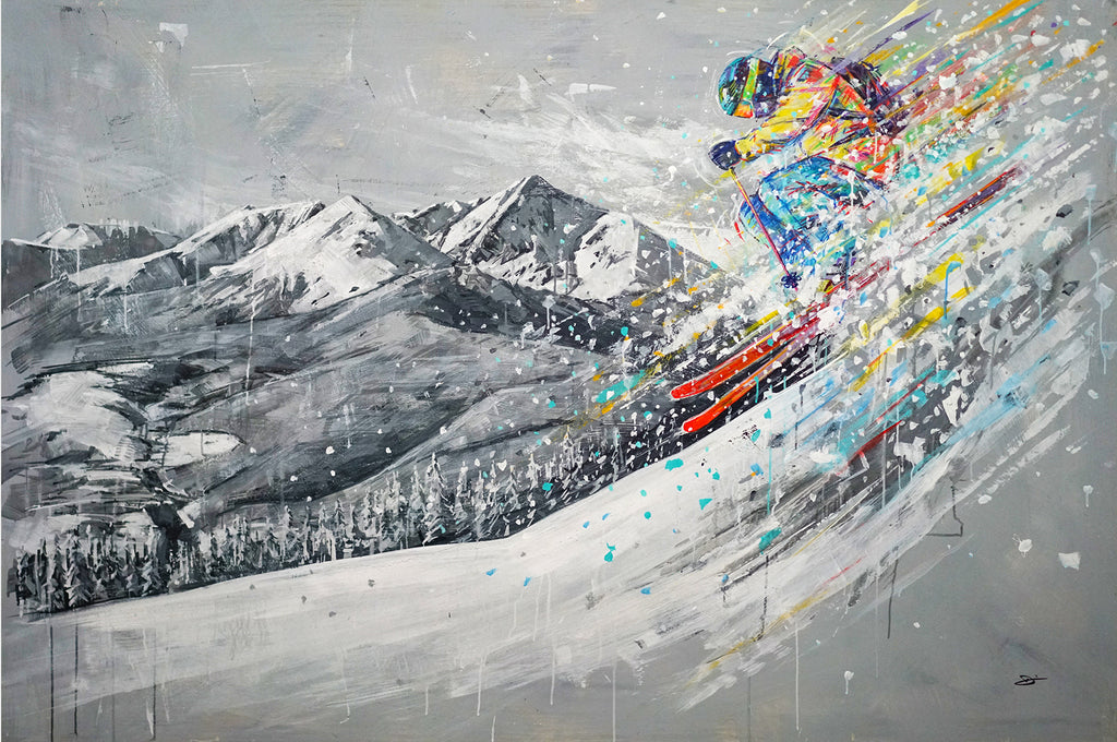 David V. Gonzales Ski Artist Breckenridge Vail Colorado Paintings for Sale
