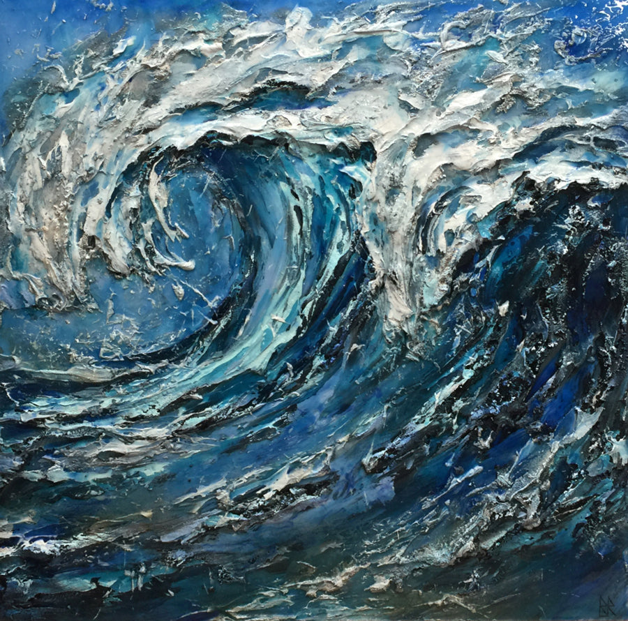 deepest blues barak rozenvain wave painting