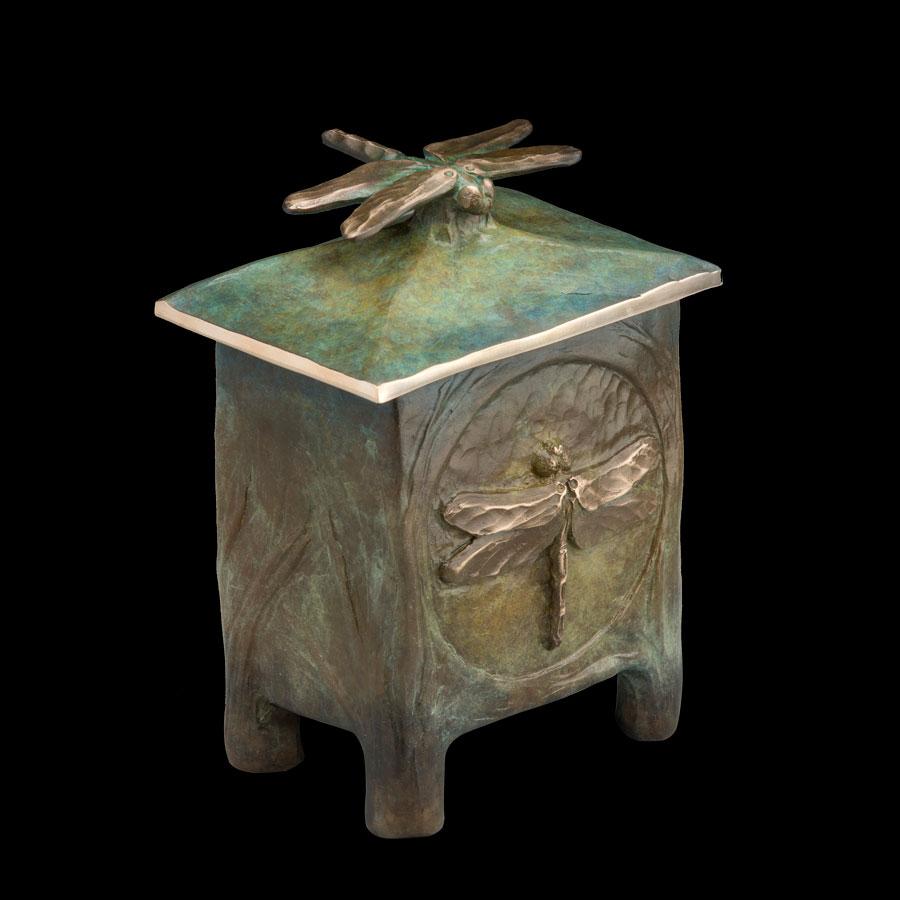 dragonfly bronze vessel by colorado artist james g moore